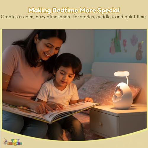 Image of Toy Imagine Rechargeable LED Study Lamp for Kids | Cute Egg Table Lamp & Night Lamp for Kids Bedroom, Soft Eye-Care Lighting
