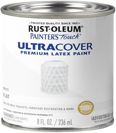 Rust-Oleum 1990730 Painter's Touch Latex Paint, Half Pint, Flat W...
