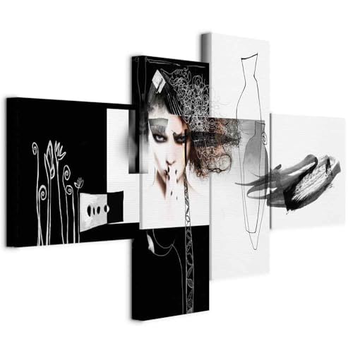 murando - Quadro Fonoassorbente Astratto Donne 200x90 cm 4 Pezzi - Canvas con Struttura - Quadri Acustici XXL Grandi - Pannelli Fonoassorbenti Decorativi - Decorazione da Parete Soggiorno 020101-98