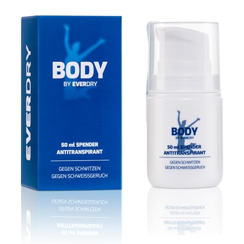 EVERDRY Antitranspirant Body im Spender | effektive Bekämpfung von starkem Schwitzen | ideal für Kopf, Hände, Füße | 50ml | ohne Alkohol, Farb- und Parfümstoffe