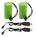Blomiky 2 Pack AAA 4.8V 700mAH Battery Pack and 2 Cable for Amicool Threeking 1/28 Scale RC Stunt Truck C128 Battery 2