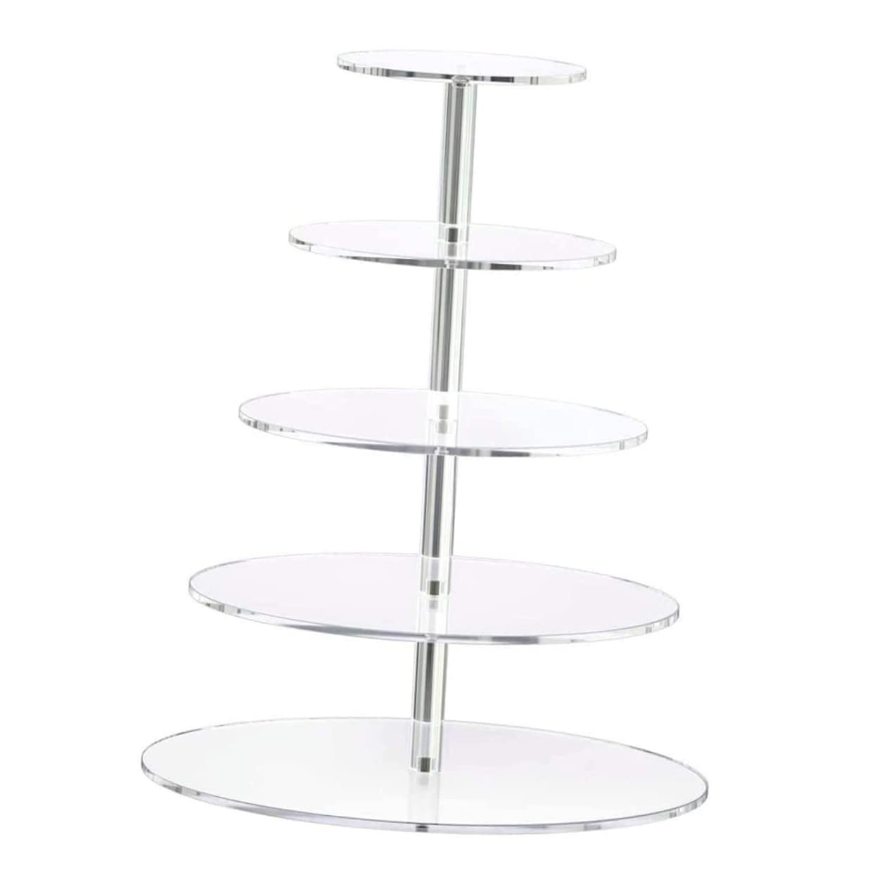 Unomor 1pc Cake Stand Cake Display Holder Circle Tray 5 Tier Cake Tower Cupcake Tower Cupcake Serving Holder Tiered Serving Tray Fruit Pastry Stand Riser Dessert Display Stand Acrylic