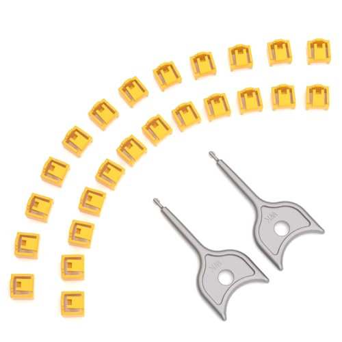 24-Pack RJ45 Port Locks with 2 Keys, Security Network Port Lock & Dust Cover,Female RJ45 Connector Blocker Cap Protector for Computers,Servers, Routers & More (Yellow)