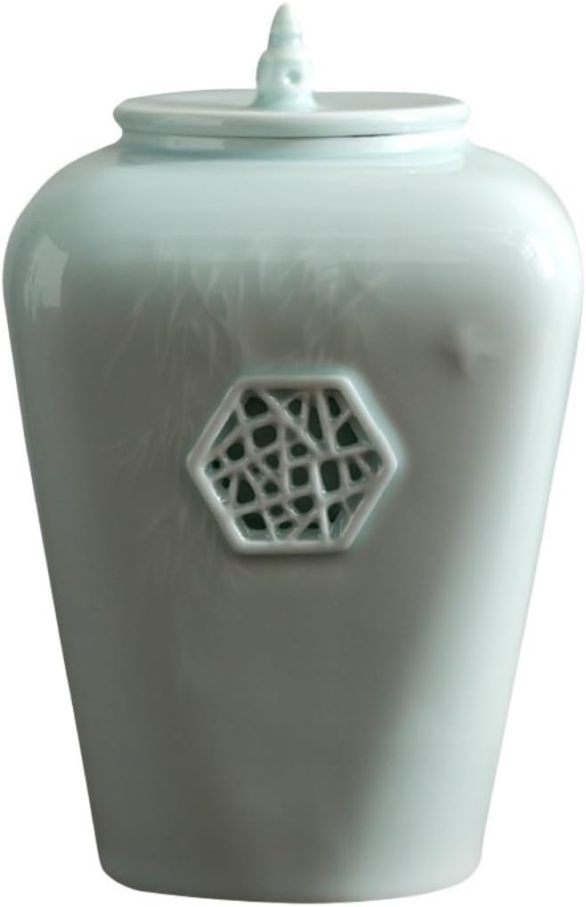 SONGCHAO Sugar Jar Simple Ceramic Loose Tea Storage Container Jar Ceramic Jar Tea Jar Nut Coffee Grain Sealed Tea Storage Porcelain Jar Tea Canister (Size : Small)