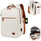 Mochila Viagem Avião 10kg Bagagem de mão Mala Bordo Cabine Impermeável Notebook 15,6' Executiva Viral - Bege