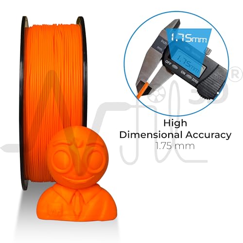 Image of NFIL3D 1KG Net TURBO FINISH PLA+ Orange 3D Printer Filament | Filaments for 3D Printer| 1.75mm| Accuracy + /- 0.015mm |1000g 3D Filament, 250g Spool, 350g Packaging Weight (Total Weight 1.6KG) (Orange)