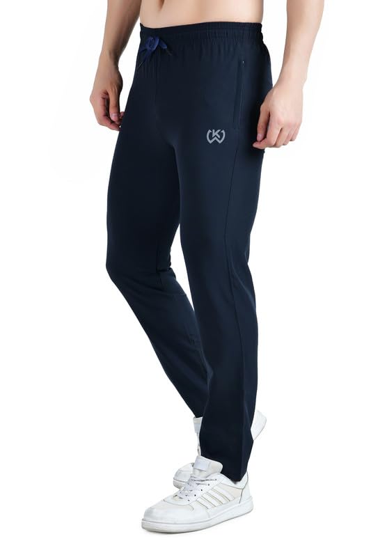 Image of KWINGS Soft NS Lycra Track Pant for Men - Comfortable Straight Fit Joggers with Secure Side Zipper Pockets