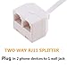 Uvital RJ11 Male to Dual Female 6P4C Splitter Converter Cable Male to 2 Female Separator Cord RJ11 6P4C Telephone Wall Adaptor for Landline(2 Pack)