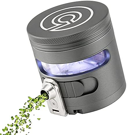 Tectonic9 Herb Grinder Automatic Electric Herbal Spice Dispenser Large 2.5" Aluminum Alloy (Grey)