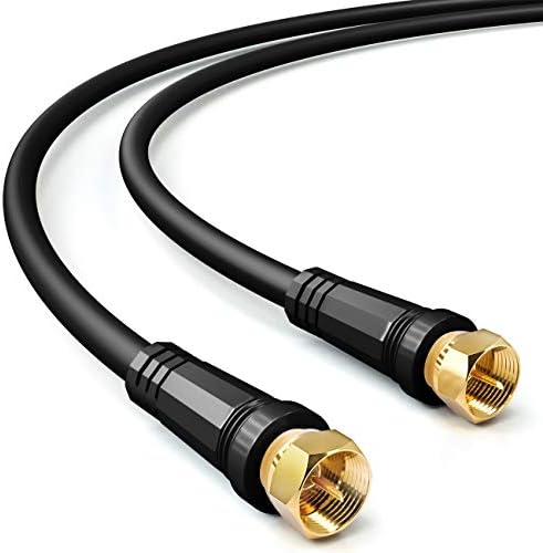 deleyCON 1m SAT TV Kabel Koncentryczny Antenowy HDTV Poczwórne Ekranowanie DVB-S DVB-S2 Radio DAB Pozlacane Metalowe Styki Czarny