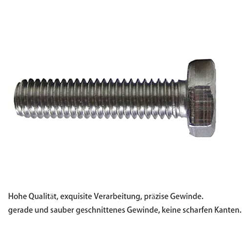 20 Pieces M8 x 25 Stainless Steel Hexagon Screws with Nuts and Washers Set, Hexagon Screws Machine Screws DIN 933 - Image 3