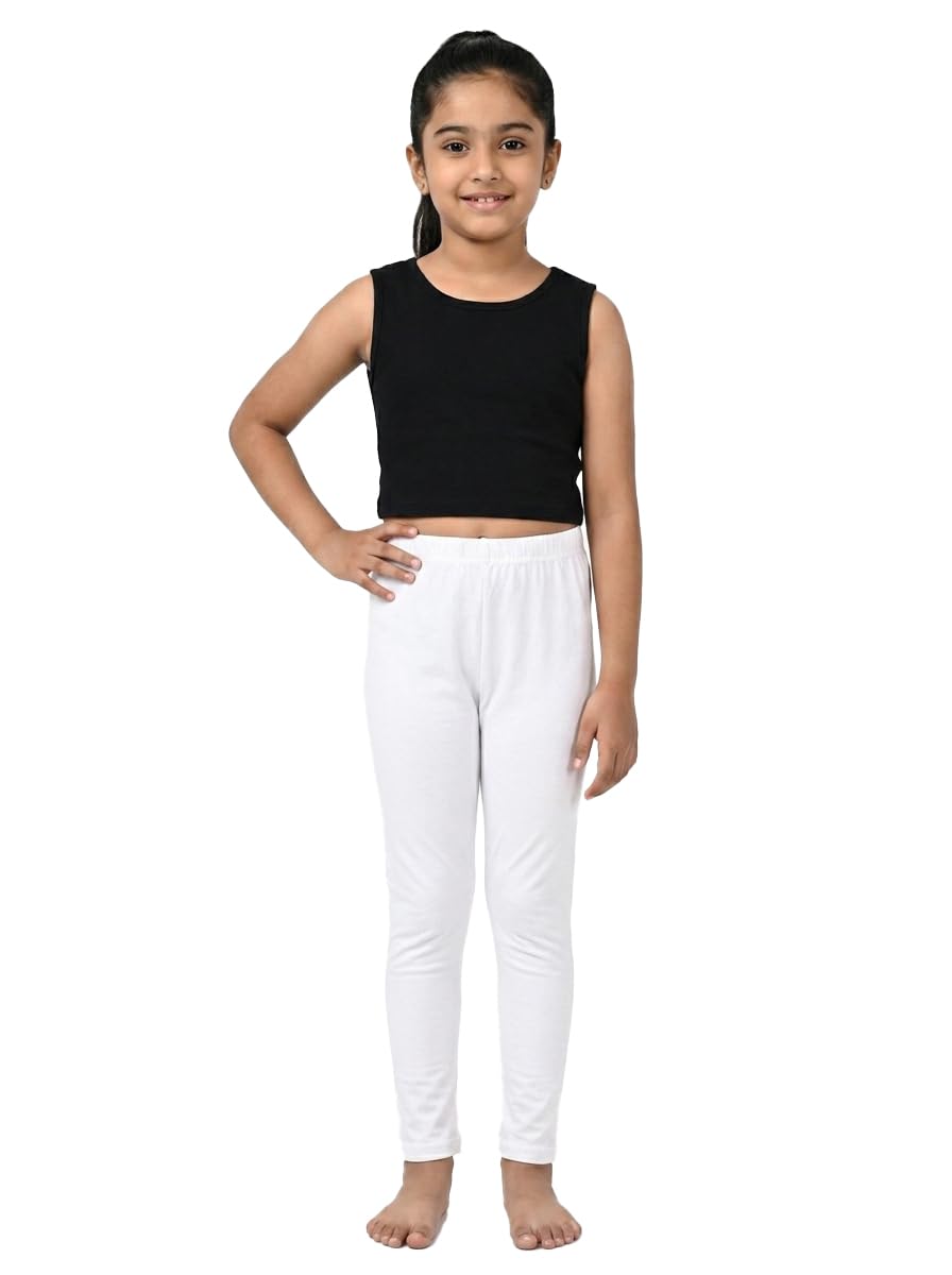 Girls Cotton Stretch Leggings | Soft Ankle Length Leggings with Elastic Waist | Comfortable Everyday Wear for School, Ethnic Outfits | Ages 4-16 Years-image-32
