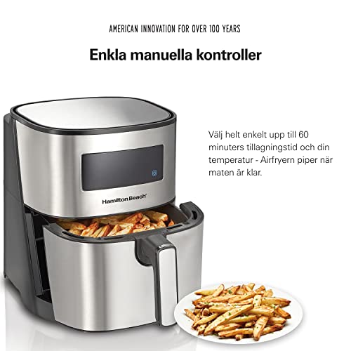 Hamilton Beach 5L Digital Airfryer med 8 Program och Non-Stick Korg