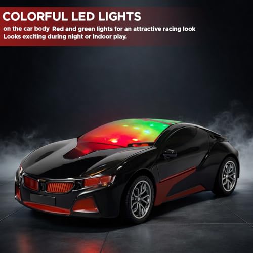 Image of NHR Rechargeable Remote Control Car for Kids and Children, 3D Lights Famous RC High Speed Racing Car, Rechargeable Battery Toy for Boys & Girls Age 3+ (Black)