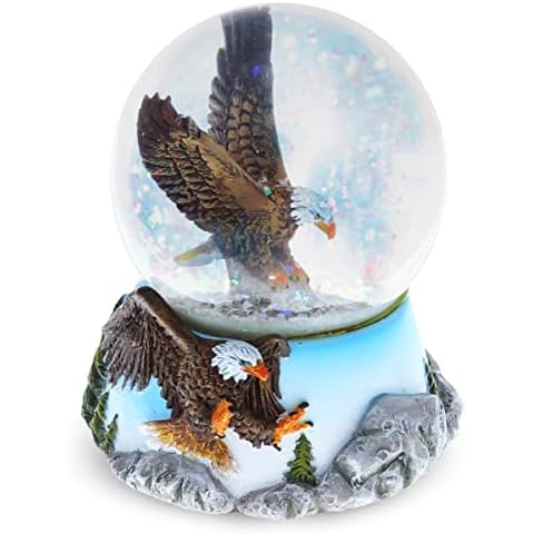 CoTa Global Eagle Snow Globe - Sparkly Water Globe Figurine with Sparkling Glitter, Collectible Novelty Ornament for Home Decor, for Birthdays, Christmas, and Valentine's Day - 65mm Cover
