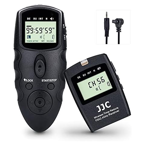 JJC Wireless Remote Shutter Release Intervalometer Timer for Canon EOS R3 R5 5D IV III II 5DS 6D 6D II 7D 7D II 1D II III IV 1DX III 1Ds D2000 D60 D30 50D 40D 30D Cover