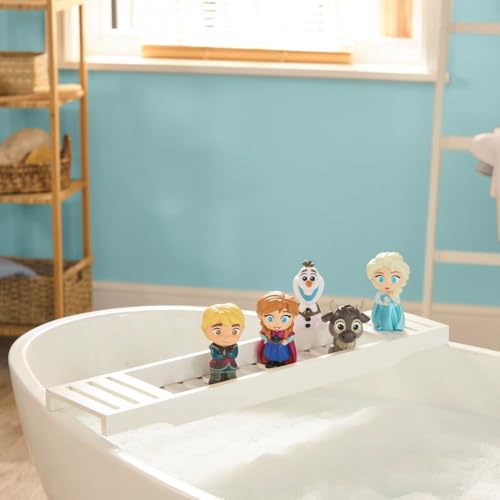 Image of Disney Store Official Frozen Bath Toys Set - Includes 5 Detailed Toys with a Straining Storage Bucket - Bath Time Fun & Water Play Set for Kids