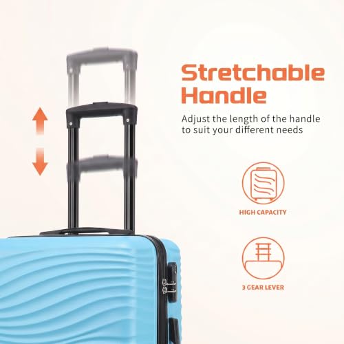 Image of Rosamo Luggage Sets 3 Piece, ABS Suitcase Set (20 /24 /28), Hardside luggage with Spinner Wheels, Travel Luggage,14x8x9 Airline Approved Carry on, Lightweight Luggage with High-Security Lock