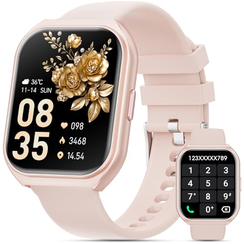 Reloj inteligente para hombres y mujeres, relojes inteligentes HD de 1.85 pulgadas (contestar/hacer llamadas), rastreador de actividad física con podómetro, monitor de frecuencia cardíaca y sueño, más