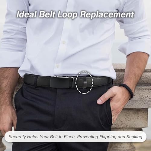 NIIIYTYB 6Pcs Belt Keepers Leather Loop Keeper Accessories Straps Holder Retainer Band for1.2/31mm to 1.4" /35mm Wide Belts Clip Ring Porta Adapter for Men Duty Strap Loop Keeper for Pants and Belts3