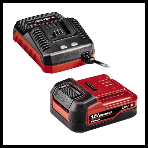 Einhell Akkuschrauber TE-CD 12/1 3X-Li (1x2,0 Ah) (Li-Ion, 12 V, 30 Nm, 2 Gänge, abnehmbares 10 mm-Bohrfutter, inkl. Ladegerät und 1x 2,0 Ah-Akku)