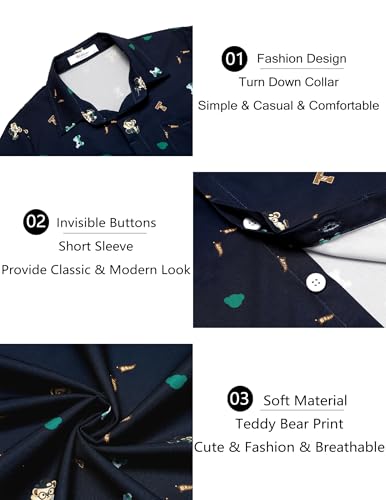 Image of Arshiner Boys Short Sleeve Dress Shirts Solid Button Down Shirts | formal Uniform School Shirt, for 4-12 Years, Hidden Buttons, with Chest Pocket, Regular Fit, Summer Tee top for Kids