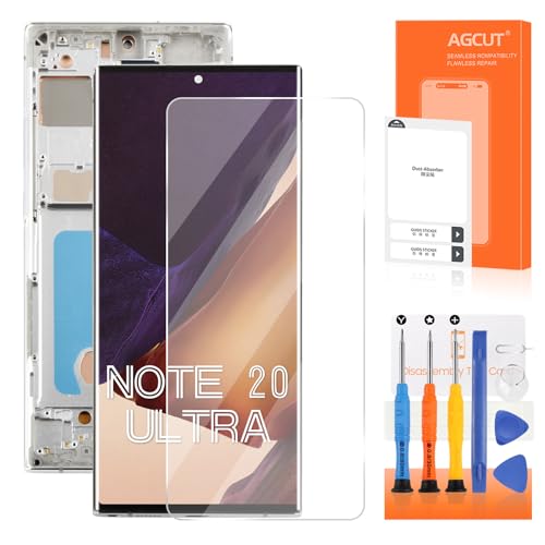 INCELL for Samsung Galaxy Note 20 Ultra Screen Replacement for Samsung Note 20 Ultra LCD Display N986B N985 SM-N986U LCD Digitizer Touch Assembly Silver with Frame(Not Fingerprint)