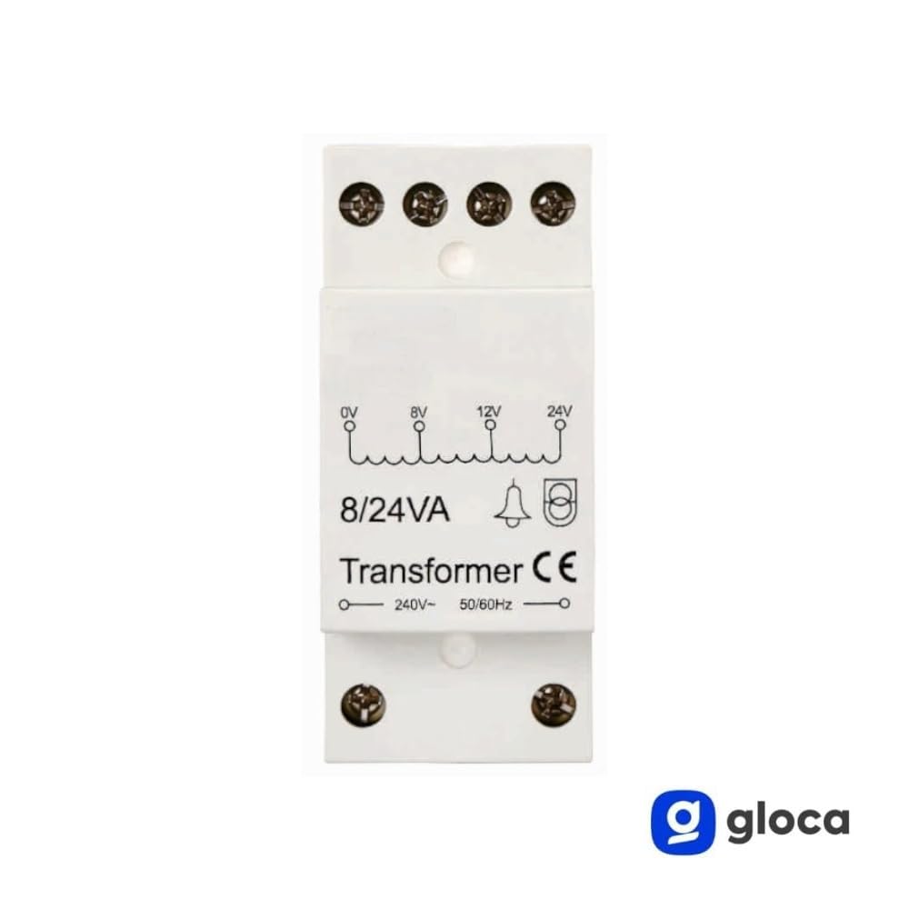 gloca Trasformatore Per Citofono Da 220V A 8/12/24V Per Guida Din Standard – Input 220-240V
