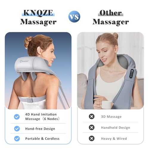 shiatsu neck and shoulder massager cordless neck and back massager with heat 4d deep tissue kneading massage pillow for shoulder back leg muscle pain relief gifts for mom woman dad men
