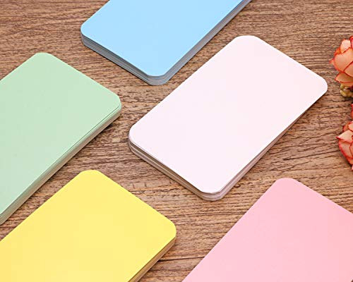 Tupalizy 100Pcs Small Blank Paper Message Note Business Cards Double-Sided Mini Greeting Place Name Vocabulary Word Flash Cards Graffiti Scrapbookings Diy Gift Tags Label (5 Colors) #TOP2