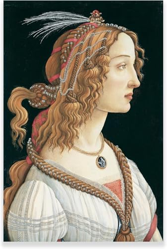 Affiche Sandro Botticelli Portrait d'une dame peinture sur toile art mural 40x60cm