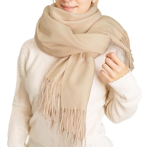 ehsbuy Schal Damen Winter Kaschmir Langer Großer Weiche Warme Pashmina Cashmere Schal für Weihnachten Hochzeitsgeschenke Geschenke für Frauen