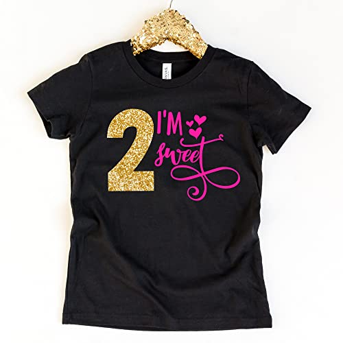 Two Sweet | Number Two Shirt Toddler Girl | Pink and Gold Toddler Outfit | Valentines Day Shirt2