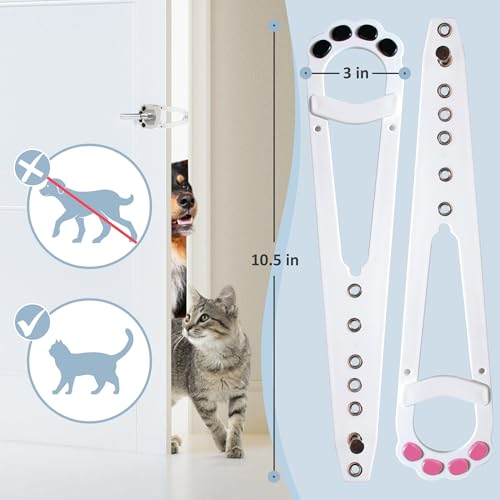 Whisker Wonders Trava de porta de gato e trava de porta para gatos para manter os cães fora, trava d