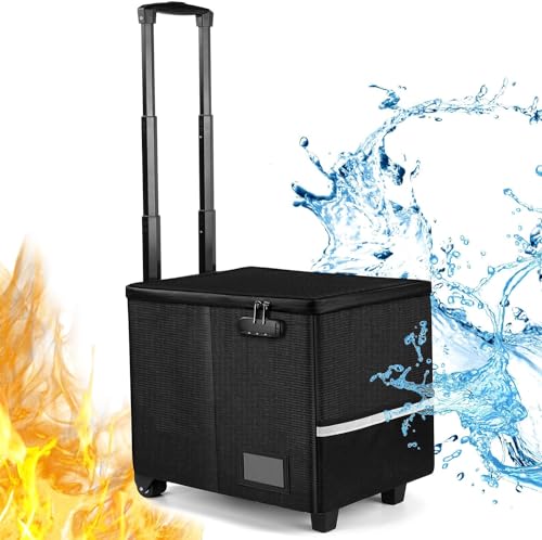 futaiphy Teacher Rolling Cart - Fireproof File Cabinets for Document Safety, Portable Rolling Crate with Wheels for Teachers, for Teaching, Office