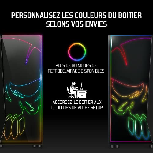 Ghost One - PC Gamer ATX/Matx Case - Vetro Temperato Frontale E Parete - 1 Ventilatore Indirizzabile RGB LED 120mm - ARGB - Aura/MSI Mystic/ASROCK - Case PC - Immagine 1