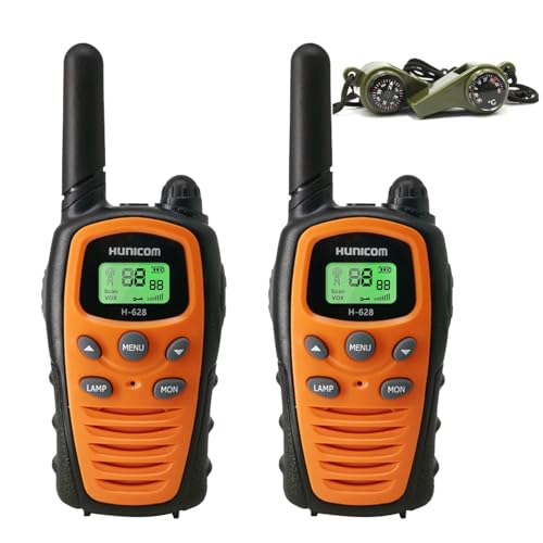 Walkie Talkie per adulti Ricetrasmettitori radiocomunicazione + Fischietto （3 in 1 Fischietto + Bussola + Termometro）