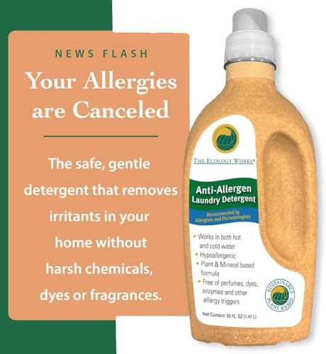 Image of Anti-Allergy Laundry Detergent| Natural Allergy Free for Pet Dander Allergy & Pollen |For Sensitive Skin & Washing Baby Clothes |Unscented