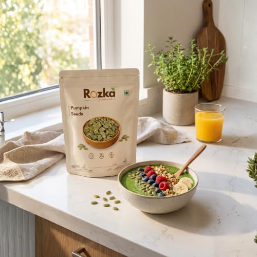 Image of ROZKA Pumpkin Seeds | 600g | AAA Grade, High Protein & Rich in Magnesium | Snacking, Salads & Keto Diet (3x 200g)