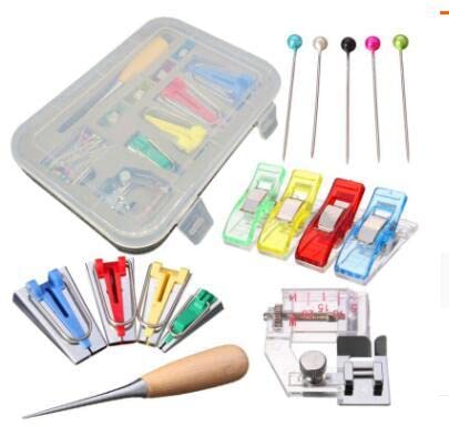 DIY 60 sets Fabric Bias Binding Tape Maker multi-function piping belt maker sewing Bias Tape Maker Patchwork machine accessories - (Color: MULTI)