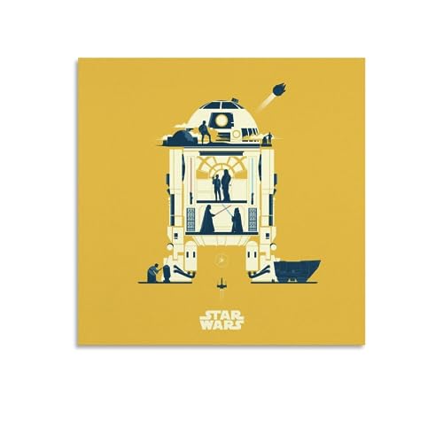 映画ポスター スターウォーズアニメーションイラストシリーズポスター キャンバス アートパネル ポスター 壁アート モダン リビング ベッドルーム 部屋飾り 油彩画16x16inch(40x40cm)