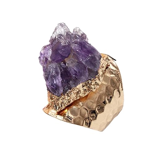 WOFASHPURET Agate Ring 5 Pcs Amethyst Ring Ladies Rings Creed Hoodie Opening Finger Moonstone Ring Gemstone Ring Open Gemstone Headbands Finger Decor Novelty Rings Purple Agate