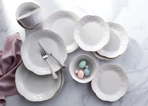 Lenox-French-Perle-12-Piece-Dinnerware-Set-White-with-Accent-Plates