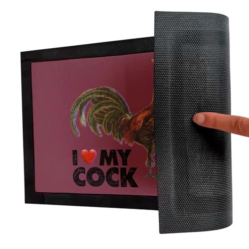 Paillasson coq humour rouge tapis d'entrée antidérapant 60x40 - 5