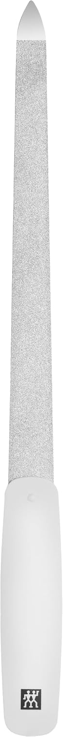 ZWILLING Nail File (sapphire coating, polished file tip, ergonomic shape, coarse and fine grained file surfaces), White, 180 mm