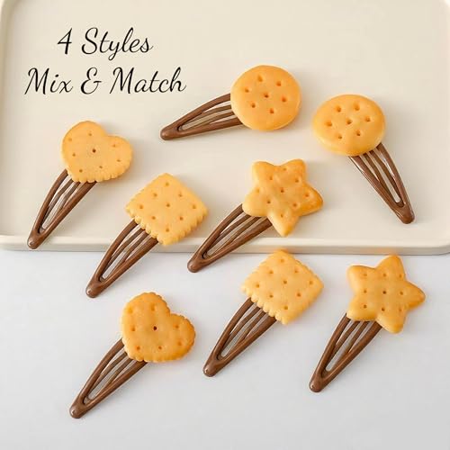 8 Pinzas de cabello con diseño de galleta divertido miniatura 2