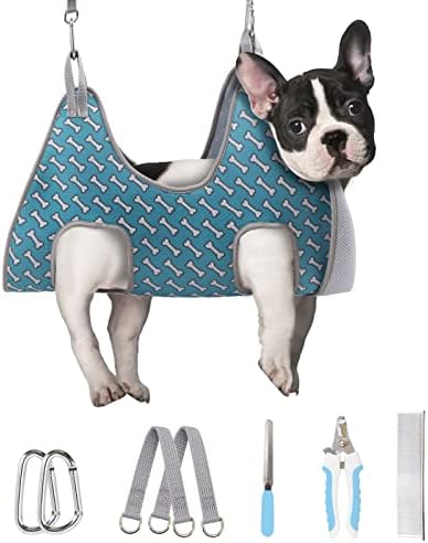 Supet Dog Grooming Hammock Harness for Cats Dogs, Relaxation Pet Grooming Hammock Restraint Dog & Small Animal Leashes Sling for Grooming Dog Grooming Helper for Nail Trimming Clipping Grooming