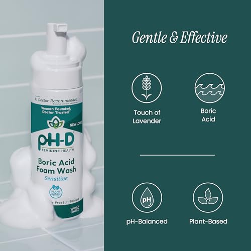 Image of pH-D Feminine Health Boric Acid Foam Wash, Sensitive, 6 Fl Oz, Pack of 2