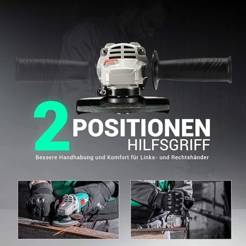 DCA 860W Winkelschleifer 125 mm, 11.800 min⁻¹, Ultraschlanker Griff (178 mm Griffumfang), Kompaktes Getriebegehäuse, 1,6 kg Leichtgewicht Trennschleifer zum Schneiden und Schleifen