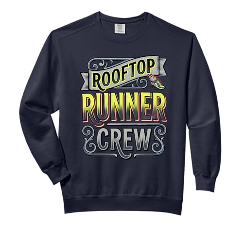 Rooftop Runner Crews City Fitness Athlete Urban Running Crew Comfort Colors Adult Sweatshirt